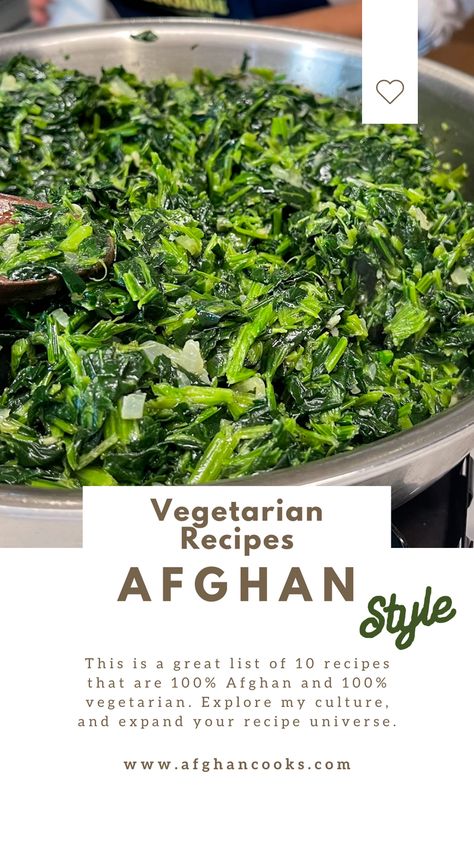 Afghans have great comfort food veggie dishes. I think you will enjoy this list of 10 Afghan vegetarian recipes. You don't have to use meat to have a great dish. If you love these, subscribe to my YouTube channel and find me on social media at Afghan Cooks. Afghan Vegetarian Recipe, Afghan Recipes Vegetarian, Afghani Vegetarian Recipes, Afghan Vegetables, Vegan Afghan Recipes, Afghan Spinach Recipe, Afghanistan Recipes, Afghani Recipes, Afghan Recipes