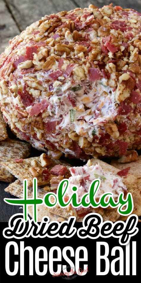 chipped beef cheeseball contains Worcestershire sauce, green peppers, dried chipped beef as well as cheddar cheese and finely diced red onion. Chipped Beef Cream Cheese Ball, Dried Meat Cheese Ball, Cream Cheese Balls Recipe Dried Beef, Cheese All With Chipped Beef, Cheese Ball With Dried Beef Green Onions, Cream Cheese Chipped Beef Cheeseball, Chip Beef Cheese Ball Recipes, Cheeseball With Dried Beef, Cheese Ball Dried Beef Green Onions