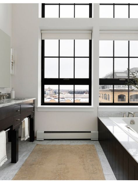 Note windows are not encased with trim around their entire perimeter, only the apron and stool are installed | Martha O'Hara Interiors Trimless Windows, Window Apron, Modern Window Trim, Loft Kitchen, Interior Windows, Gate House, Modern Windows, Window Trim, Window Sill