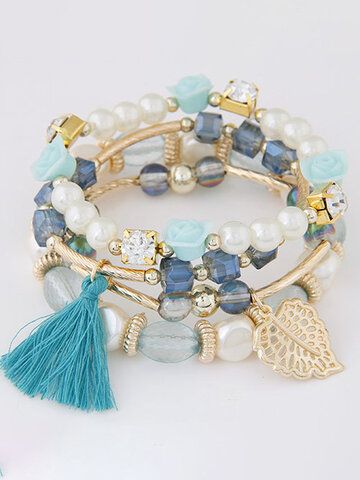 I found this amazing Vintage Flowers Beads Multi-layer Bracelet Temperament Tassel Bracelet with US$7.99,and 14 days return or refund guarantee protect to us. --Newchic Bracelets Sets, Pearl Bracelet Jewelry, Vintage Jewlery, Color Bracelet, Beads Charm, Handmade Jewelry Bracelets, Leaf Bracelet, Tassel Bracelet, Beaded Wrap Bracelets