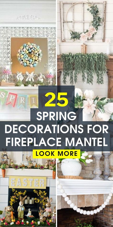 Embrace the spirit of the season with spring decorations for fireplace mantel. These Easter mantle decor inspirations offer a delightful way to celebrate the holiday in your living space. Decorations For Fireplace Mantel, Easter Fireplace Mantel, Easter Mantle Decor, Easter Mantel, Easter Mantle, Spring Decorating Ideas, Summer Themes, Mantle Ideas, Easter Garden