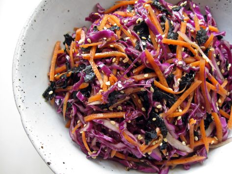 Namul Recipe, Cooked Red Cabbage, Cabbage Carrot, Main Salad, Red Cabbage Salad, Fermented Cabbage, Savory Pancakes, Recipe Page, Korean Dishes