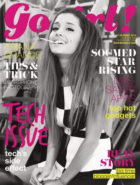 Ariana Grande (#2016.03. Gogirl!)  #arianagrande Ariana Grande 2016, Ariana Grande Cover, Magazine Model, Iconic Wallpaper, Go Girl, Aura Colors, Abayas Fashion, Magazine Covers, Cosmopolitan