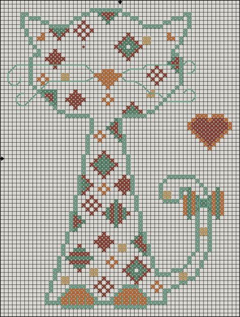 Gallery.ru / Фото #3 - Whiskerkins - BelleBlue Carolyn Manning Designs, Patchwork Cat, Cats Embroidery, Cat Cross Stitches, Cat Bead, Cat Cross Stitch Pattern, Color Guide, Mini Cross Stitch, Cat Cross Stitch