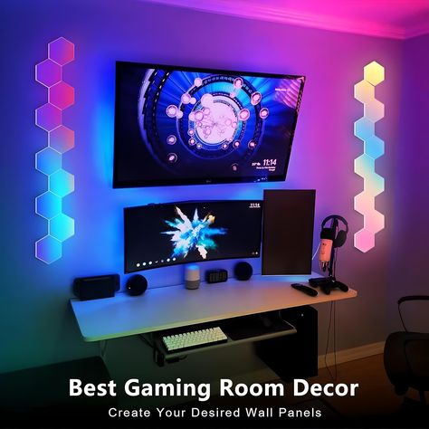 🎮✨ Our RGB collection has it all! Brighten your gaming space with every color and style imaginable. 🌈🔥 Hexagon Game, Gaming Room Decor, Light App, Light Panels, Honeycomb Design, Event Lighting, Creative Lighting, Led Wall Lamp, Night Light Diy