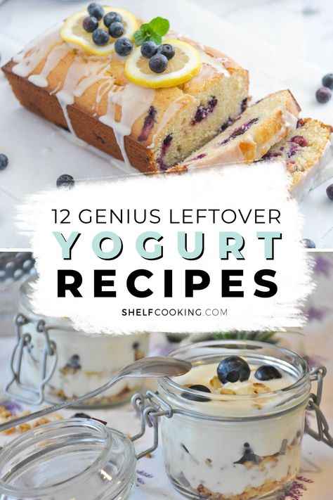 If you've got more yogurt than you know what to do with, we've got your back. Today we're dishing out a dozen delicious recipes using yogurt, plus some genius storage hacks that will help you cut the waste! Recipes Using Yogurt, Recipe Using Plain Yogurt, Plain Yogurt Recipes, Yogurt Recipes Breakfast, Greek Yogurt Recipes Healthy, Vanilla Yogurt Recipes, Baking With Yogurt, Yogurt Dessert Recipes, Greek Yogurt Dessert