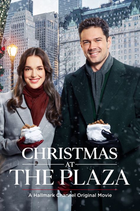 Christmas at the Plaza. 2019. Finial d'arbre! And while they’re both cute, this photo is ridiculous as they are holding bags of walnuts, not roasted chestnuts. Christmas At The Plaza, Julia Duffy, Ryan Paevey, Christmas Movies On Tv, Elizabeth Henstridge, Erin Krakow, Christmas Films, Movies Quotes, Romantic Christmas