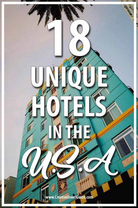 most unique hotels in the us Famous Hotels In The World, Cool Hotels In United States, Themed Hotels, Georgian Hotel, Coolest Hotels, Cool Hotels, Dream Life Aesthetic, Themed Hotel Rooms, Usa Places To Visit