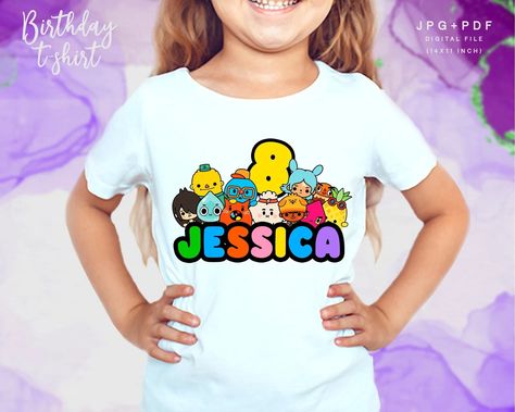 T-shirt Toca Boca Life Toca Life World Girl Toca Life Toca - Etsy Toca Boca Party, Toca Life Birthday Party, Toca Boca Birthday, Toca Life World, World Party, Toca Life, 9th Birthday, Slumber Parties, 8th Birthday