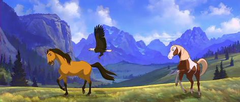 Nathan Fowkes Art: Spirit, Stallion of the Cimarron Scene Rain Animation, Spirit Film, Spirit Horse Movie, Disney Horses, Spirit Stallion Of The Cimarron, Spirit And Rain, Spirit The Horse, Spirit Stallion, Horse Movies