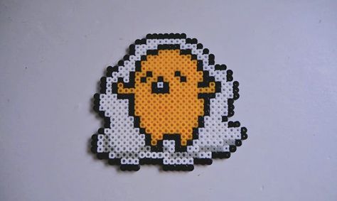 Gudetama Perler Beads, Pearl Beads Pattern, Fuse Bead Patterns, Iron Beads, Diy Perler Beads, Melting Beads, Pixel Art Pattern, Perler Beads Designs, Fuse Beads