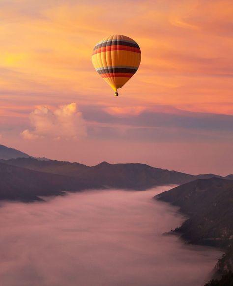 Hot air balloon travel over inspirational landscape Hot Air Balloons Photography, Balloons Photography, Air Balloons, Hot Air Balloon, Air Balloon, Hot Air, Balloons, Wallpapers, Photography