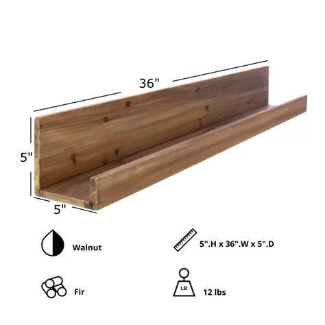 Gracie Oaks Runge Wall Shelf & Reviews | Wayfair.ca Wooden Showcase, Picture Ledge Wall, Ledge Wall, Showcase Designs, Industrial Wall Shelves, Wall Mounted Corner Shelves, Reclaimed Wood Floating Shelves, Modern Floating Shelves, Walnut Shelves