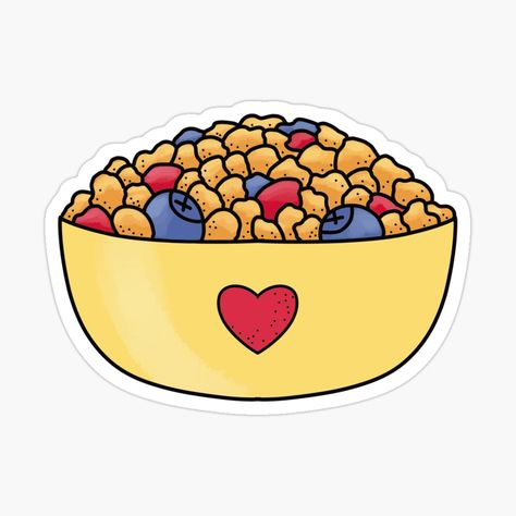 Granola Drawing, Granola Stickers, Chunky Granola, Granola Bowl, Cold Cereal, Nature Valley, Drawing Cartoon, Cute Little Things, Cereal Bowls