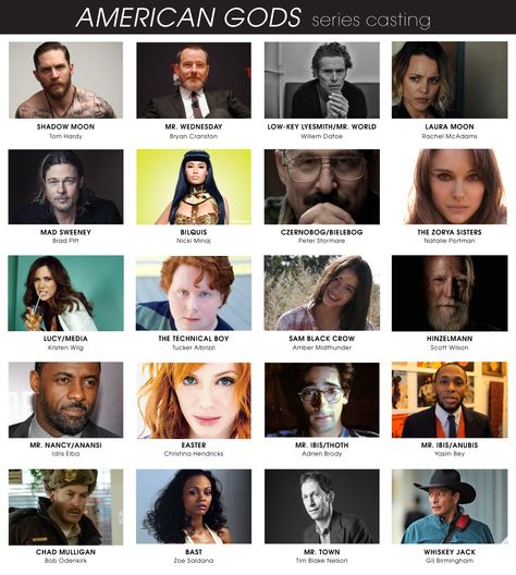 American Gods series casting for the upcoming tv show Legends And Myths, American Gods, Tv Shows, It Cast, Film, Tv, Movie Posters, Quick Saves, Film Posters