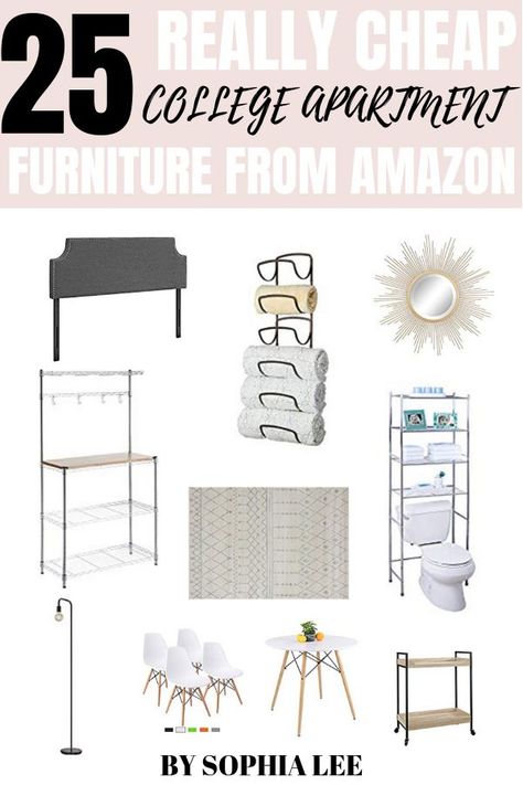 I want all of this for my college apartment furniture!!! Ways To Decorate Your Apartment, College Apartment Bathroom, College Apartment Diy, Decorate Your Apartment, College Bedroom Apartment, First Apartment Essentials, Cheap Living Room Furniture, College Apartment Organization, Sophia Lee