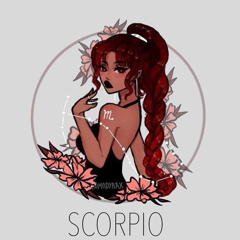 Shoutout to the artist MADYAXX who create this beautiful artwork of Scorpio. If you wanna see more of her work and support her you can go check out her instagram. (instagram: @madyaxx). -Love ♥ Egirl Art, Scorpio Art, Scorpio Scorpio, Horoscope Art, Scorpio Girl, Zodiac Characters, Zodiac Signs Scorpio, Zodiac Tattoos, Astrology Art