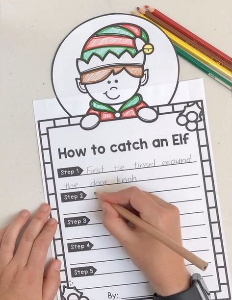 How To Catch An Elf, How To Catch An Elf Activities Preschool, How To Catch An Elf Activities, How To Introduce Elf On The Shelf In The Classroom, Elf On The Shelf Introduction To A Classroom, Grinch Writing Prompts, How To Cat, Early Years Classroom, Elf Activities