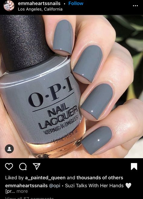 Fingernail Colors, Nail Paint Ideas, Gray Nail Polish, Nail Designs Easy Diy, Essie Nail Polish Colors, Gray Nail, Grey Acrylic Nails, Nail Polish Colors Summer, Grey Nail Polish