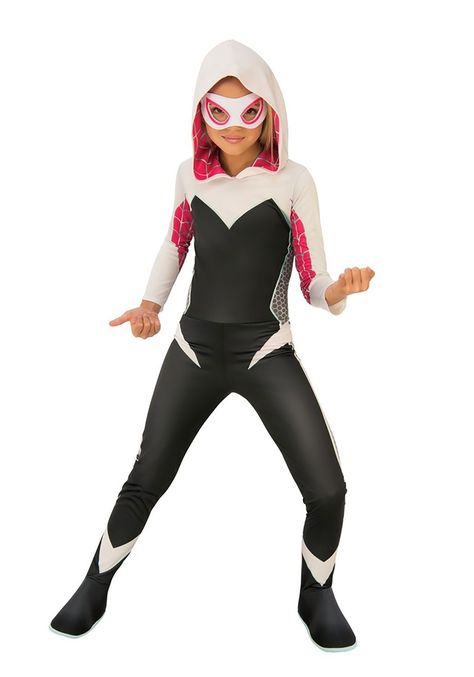 Ghost Spider Costume, Gwen Costume, Spider Gwen Costume, Spider Girl Costume, Girl Superhero Costumes, Ideas Disfraz, Superhero Fancy Dress, Spider Party, Superhero Costumes Kids