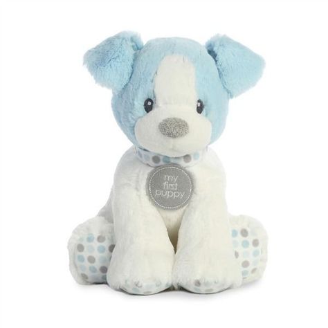 First Puppy, Blue Stuffed Animals, Pet Spaces, Puppy Play, Small Baby, Cute Stuffed Animals, Baby Safe, Cute Plush, Plush Animals