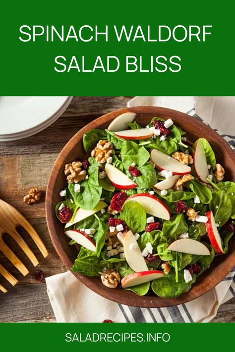 Healthy Waldorf Salad with Baby Spinach Apples, Spinach, Salad