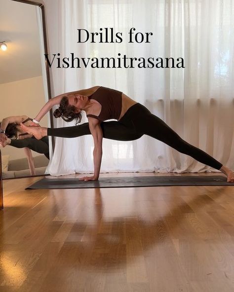 Carolin Krueger / Yoga, Flexibility, Fitness on Instagram: "Drills for Vishvamitrasana - a complex pose which has taken me a while. If you’re wanting to develop your asana practice towards this posture, here’s what’s important: - solid one legged side plank - open hips: lizard, lunges, compass - prepared side body: side stretches Moving slow and steady! You are strong, resilient, capable and going at your own pace! Let this be your affirmation. Hope this is helpful - what are you struggli Side Stretches, Flexibility Fitness, Yoga Flexibility, Open Hips, Slow And Steady, Side Plank, Hip Openers, At Your Own Pace, Your Own Pace