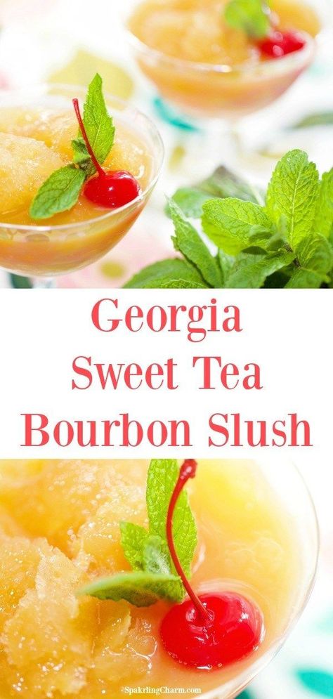 Bourbon Slush Recipe With Tea, Kentucky Derby Ideas, Bourbon Slush Recipe, Bourbon Slush, Derby Party Food, Kentucky Derby Party Decorations, Cocktail Inspiration, Kentucky Derby Party Food, Slush Recipes