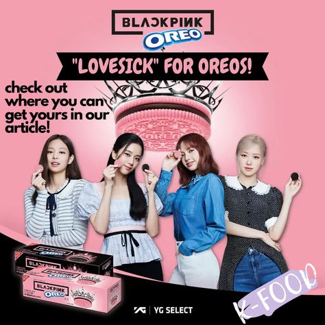 Twist! Lick! Dunk! I am completely and utterly "Lovesick" with these Oreos I can’t have yet! Oreo and BlackPink is a loving partnership that everyone can enjoy. It’s a K-pop twist to a classic cookie! Find out where to get yours on our site! Blackpink Oreo, H&m Brand, Mood For Love, Classic Cookies, Blackpink And Bts, Girls Life, Black Pink Kpop, Blackpink Fashion, Yg Entertainment