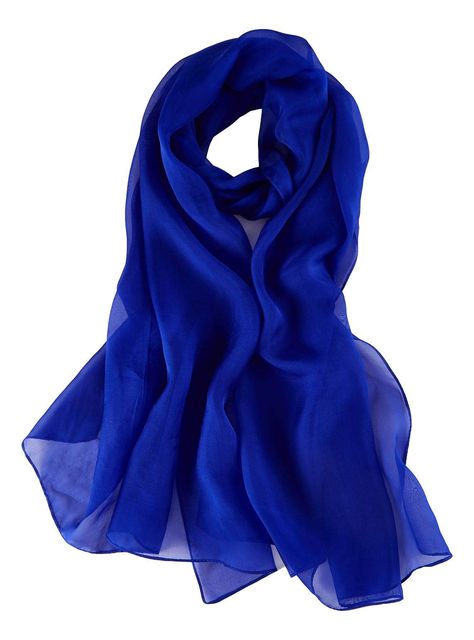 PRICES MAY VARY. Size: 69" x 25" (175 cm x 64 cm) Luxurious silk chiffon fabric Solid color with multiple color options Very comfortable silk touch and feel Great for dressing up your casual or formal outfit in any season. This beautiful long silk scarf is made of luxurious 6 momme heavy silk chiffon. The silk fabric has a smooth and soft feeling. Solid color with multiple color options. This long silk scarf is a great complement to your casual or formal outfit in any season. Perfect to use as a Dress Shawl, Blue Silk Scarf, Blue Shawl, Silk Chiffon Fabric, Long Silk Scarf, Silk Chiffon Scarves, Silk Headscarf, Dress With Shawl, Blue Scarf