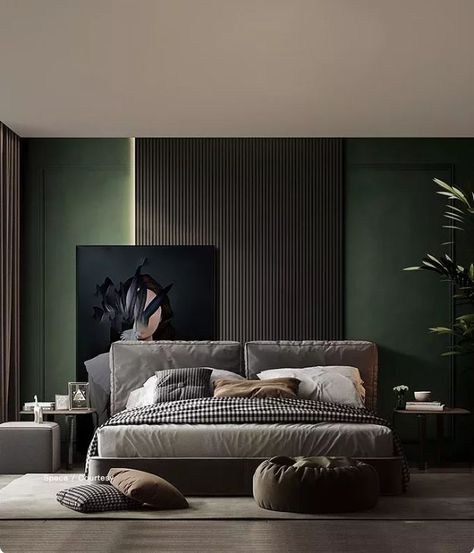 Black Bedroom Design, Bedroom Interior Design Luxury, Modern Luxury Bedroom, Bedroom Decor Design, Bedroom Bed Design, Bedroom Green, Home Room Design, Design Case, Luxurious Bedrooms