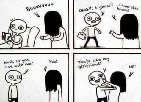 Ghost Girlfriend Ghost Girlfriend, Uber Humor, Old Memes, Funny Quotes About Life, Best Funny Pictures, Funny Comics, Videos Funny, Funny Posts, Funny Stuff