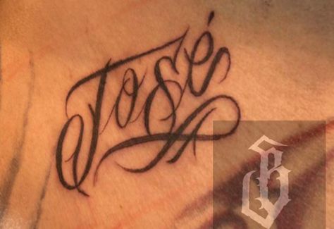 Jose lettering Jose Name Tattoo Design, Gangsta Sketch, Chest Tattoo Stencils, Snk King Of Fighters, Name Drawings, Fancy Writing, Daily Makeup Routine, Chicano Drawings, Name Tattoo Designs