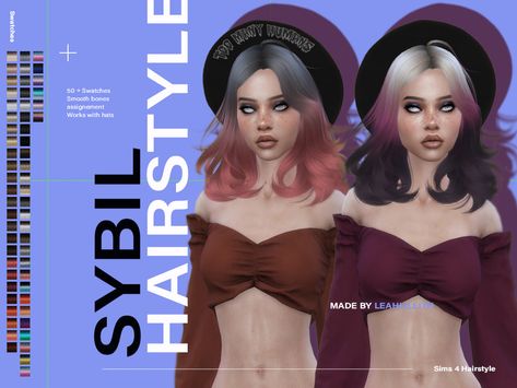 Leah Lillith's LeahLillith Sybil Hair Leah Lillith, Sims 4 Mac, Cc Hair, Sims Packs, Pelo Sims, The Sims 4 Download, Sims4 Clothes, Sims 4 Cc Packs, Sims Hair