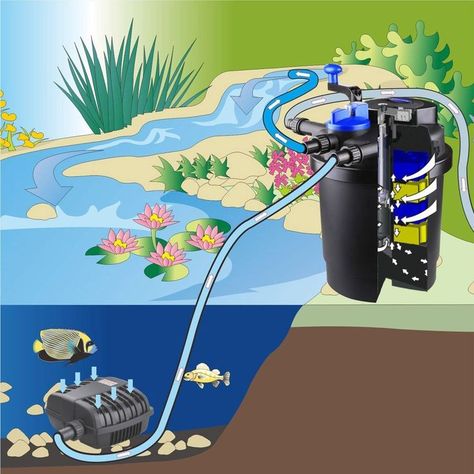 CNZ CPF-2500 Bio Pressure Pond Filter with 13w Clarifier with 720 GPH Pump, Up to 1600 Gallon Pond Pumps And Filters, Diy Ponds Backyard, Pondless Water Features, Fish Pond Gardens, Pond Aerator, Pond Accessories, Diy Pond, Pond Filters, Pond Pumps