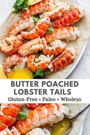 Butter Poached Lobster Tails - a simple, but decadent holiday dish that is sure to impress!! (Whole30 + Paleo) #whole30recipes #poachedlobster #howtocooklobster #paleorecipes #christmasrecipes #Recipes Butter Poached Lobster Tail, Wooden Skillet, Butter Poached Lobster, Poached Lobster, Pescetarian Recipes, Lobster Dishes, Lobster Recipes Tail, Lobster Tail, How To Cook Lobster