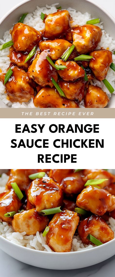 Image for Easy Orange Sauce Chicken Recipe Simple Orange Chicken Recipe, Easy Orange Sauce, Orange Juice Chicken Recipe, Orange Juice Chicken, Orange Chicken Sauce, Easy Orange Chicken, Healthy Orange Chicken, Chicken Sauce Recipes, Chicken Sauce