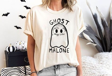 Ghost Malone Halloween Shirt, Halloween Party T Shirt Mom Halloween Shirt, Ghost Malone, Halloween Shirt Design, Digital Gifts, Cricut Ideas, Halloween Shirt, Cricut Projects, Trick Or Treat, Halloween Party