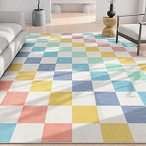 Boys Playroom, Playroom Rug, Living Room Dorm, Flatweave Area Rug, Well Woven, Creative Colour, Modern Square, Checkered Pattern, Modern Area Rugs