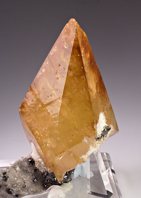 Calcite with Sphalerite Golden Calcite, Crystal Growth, Earth Gift, Colour Stone, Rock Minerals, Pretty Rocks, Crystal Magic, Calcite Crystal, Mineral Stone