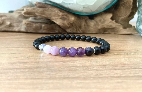 Purple Moon Bracelet, Moon Phase Crystals, Spirituality, Transformation and Enlightenment, Amethyst, Lepidolite, Kunzite, 6mm Beads Crystals Spirituality, Purple Moon, Lunar Phase, Moon Bracelet, Colour Purple, Spiritual Awareness, Crown Chakra, Moon Phases, Healing Properties