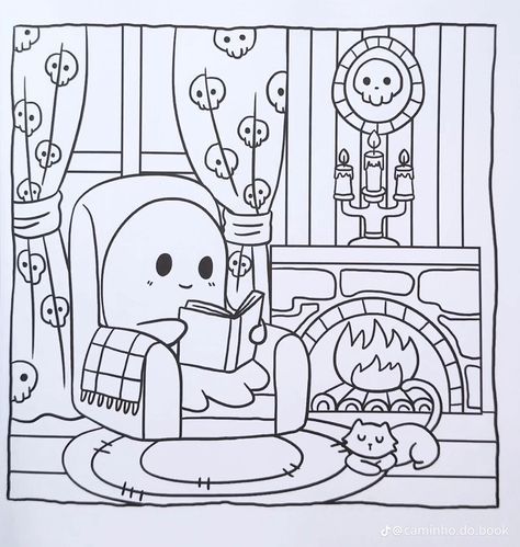 Bobbie Goods Coloring Pages Ghost, Bookish Coloring Pages, Little Spooky Coloring Book, Dibujos Halloween, Halloween Home Decorations, Mom Coloring Pages, Coco Wyo, Halloween Decoration Ideas, Bobbie Goods