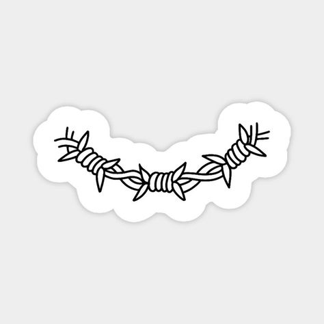 Barbed Wire Flash Tattoo, Barb Wire Drawing, Traditional Barbed Wire Tattoo, Puas Tattoo, Barbed Wire Tattoo Design, Trad Tattoo Flash, Magnet Tattoo, Black Traditional Tattoo Flash, Barbed Wire Drawing