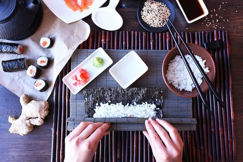 What You Need to Make Sushi at Home | The Discoverer Sushi Making Kit, Sushi Kit, Sushi Ingredients, Bamboo Rice, Sushi Master, Sushi Making, Types Of Sushi, Sushi At Home, California Roll