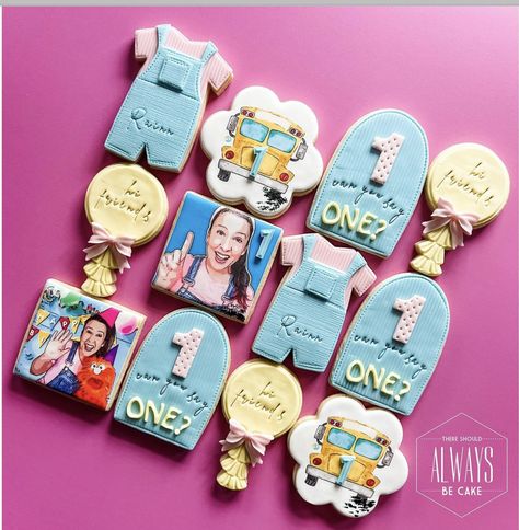 Ms Rachel Birthday Cookies, Ms Rachel Birthday Party, Miss Rachel, First Birthday Cookies, Baby First Birthday Themes, Baby Birthday Ideas, Twins First Birthday, Ms Rachel, Twins 1st Birthdays