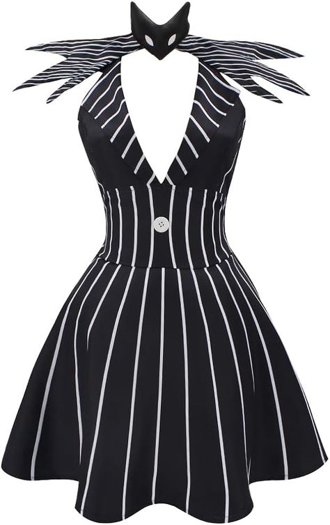 Amazon.com: Night Before Christmas Jack Costume Dress Womens Stripe Suit Dress with Bowtie Halloween Uniform Dress S : Clothing, Shoes & Jewelry Jack Costume, Stripe Suit, Hot Costume, Uniform Dress, Halloween Costume Outfits, Night Before Christmas, Suit Dress, Cute Halloween Costumes, Christmas Costumes