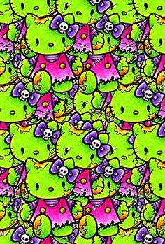 HELLO KITTY Hello Kitty Zombie, Zombie, Hello Kitty, Kitty, Purple, Twitter, Green