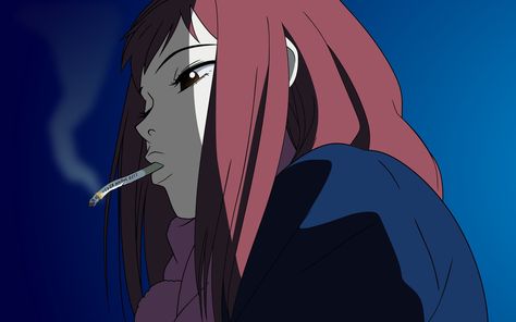 red haired woman anime character #FLCL #anime Samejima Mamimi #smoking #1080P #wallpaper #hdwallpaper #desktop Furi Kuri, 90s Anime, Fanarts Anime, Anime Music, Cute Icons, Cartoon Art, Manga Art, Aesthetic Anime, Red Hair