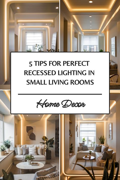 5 tips for perfect recessed lighting in a small living room, with examples of modern, cozy living space designs. How To Place Recessed Lighting, Recessed Lighting Living Room Layout, Pot Lights In Living Room, Recessed Lights In Living Room, Living Room Recessed Lighting Layout, Kitchen Flooring Trends, Recessed Lighting Living Room, Kitchen Tile Inspiration, Ensuite Bathroom Designs