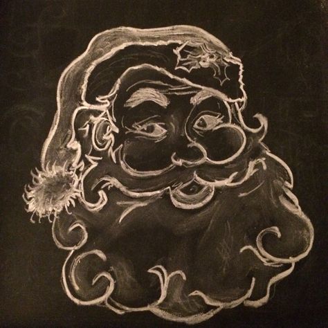 Santa  Chalkboard art                                                                                                                                                                                 More Santa Chalkboard Art, Christmas Chalkboard Art Ideas, Christmas Chalkboard Ideas, Chalkboard Art Ideas, Christmas Chalk, Chalkboard Art Print, Christmas Chalkboard Art, Chalkboard Art Quotes, Chalkboard Wall Art